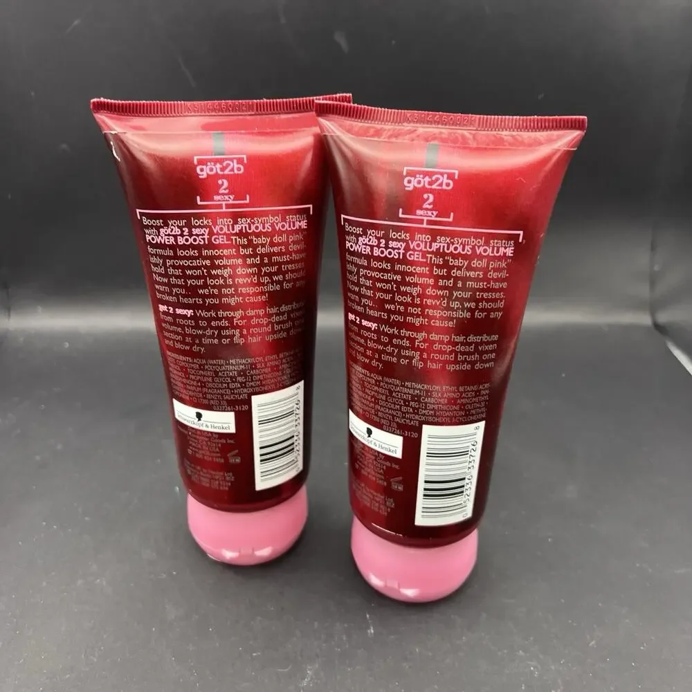 (2) RARE got2b Schwarzkopf 2 Sexy Voluptuous Volume Power Boost Gel 6oz Retired